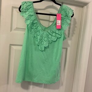 Lilly Pulitzer NWT Plaza top Size Large patina green $55